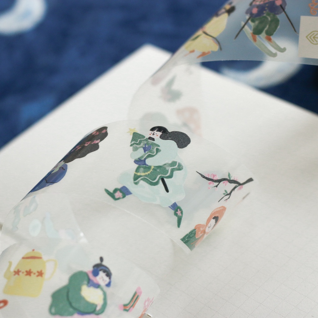 Stickers dạng PET Tape Winter Fairies chiết chu kì 100 cm | teayou shop