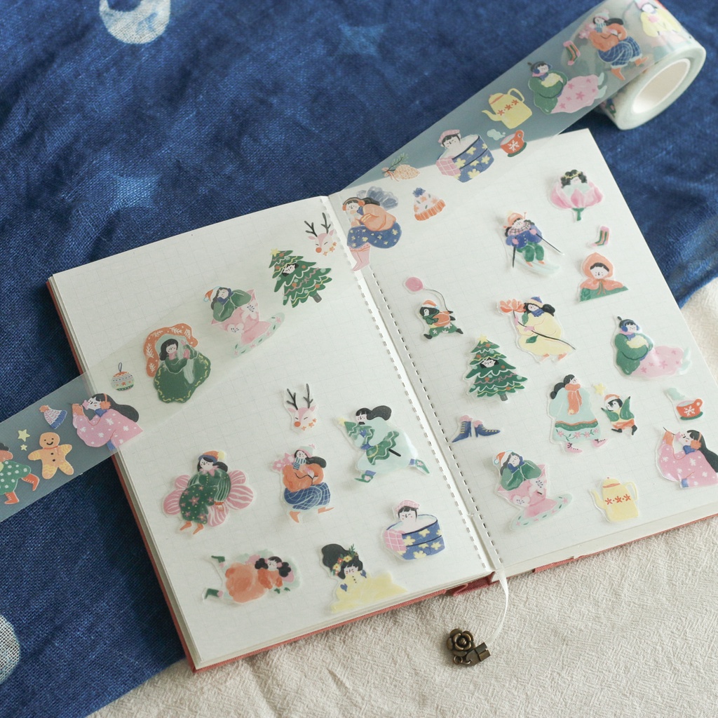 Stickers dạng PET Tape Winter Fairies chiết chu kì 100 cm | teayou shop