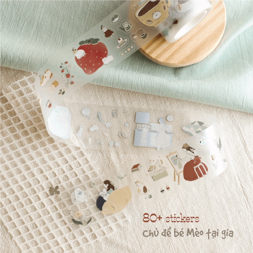 Stickers PET bế sẵn 'Uchi no Neko' by teayoushop