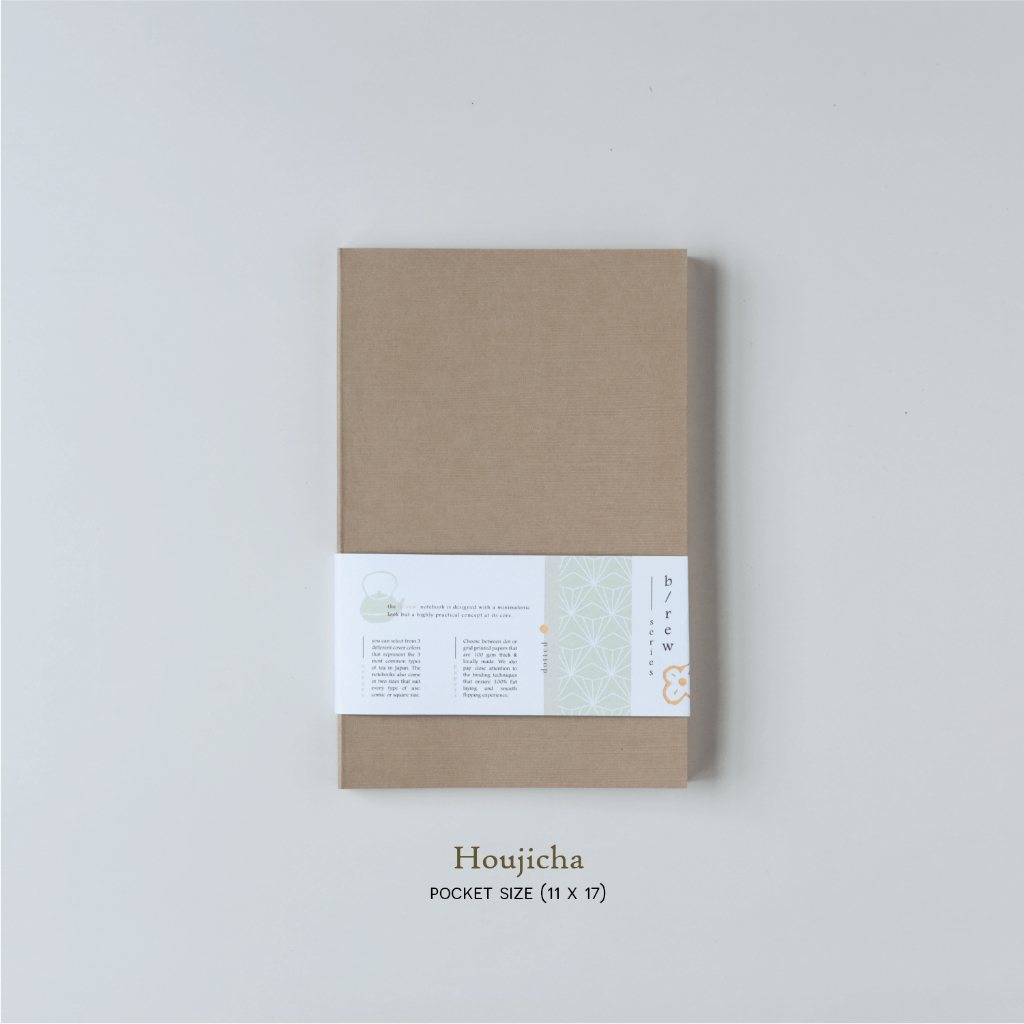 Sổ bìa giấy B/rew size Pocket A6 - 3 màu sắc tượng trưng cho 3 loại trà phổ biến của Nhật Bản