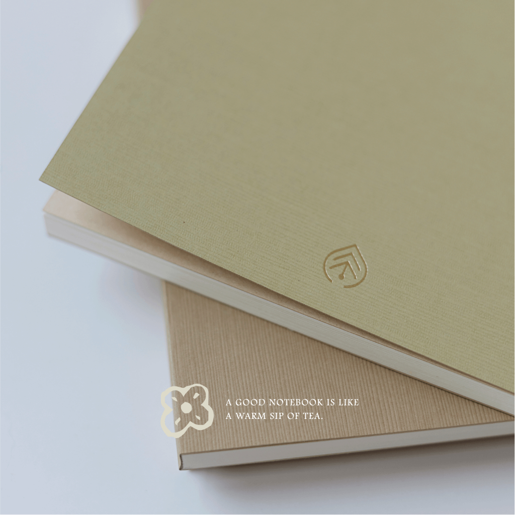 Sổ bìa giấy B/rew size Square - 3 màu sắc tượng trưng cho 3 loại trà phổ biến của Nhật Bản