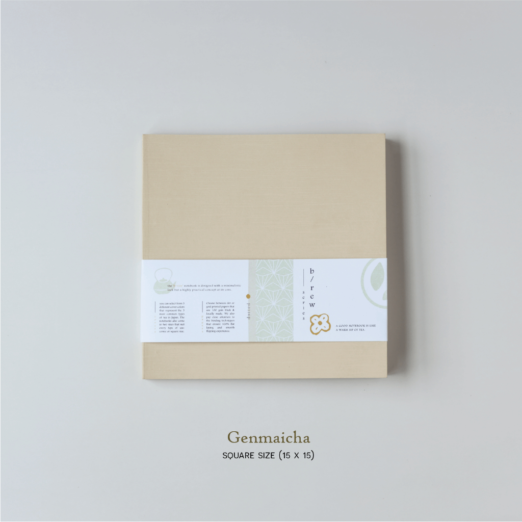 Sổ bìa giấy B/rew size Square - 3 màu sắc tượng trưng cho 3 loại trà phổ biến của Nhật Bản