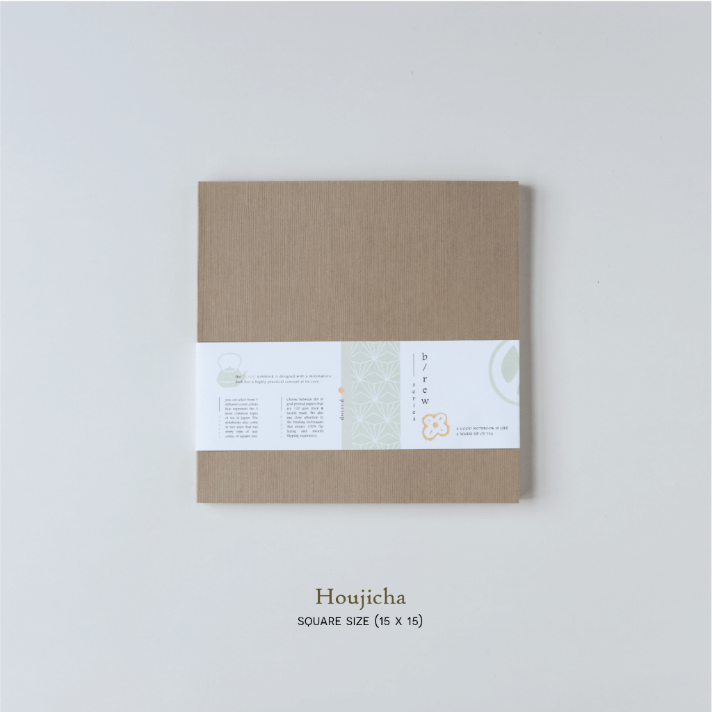 Sổ bìa giấy B/rew size Square - 3 màu sắc tượng trưng cho 3 loại trà phổ biến của Nhật Bản