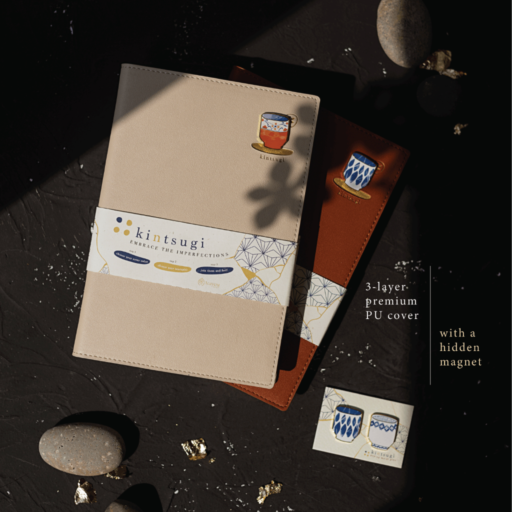 Sổ bìa da cao cấp 'Kintsugi' ✨ Bìa da rời 3 lớp - Nam chân ẩn - 4 loại Ruột Sổ | teayoushop