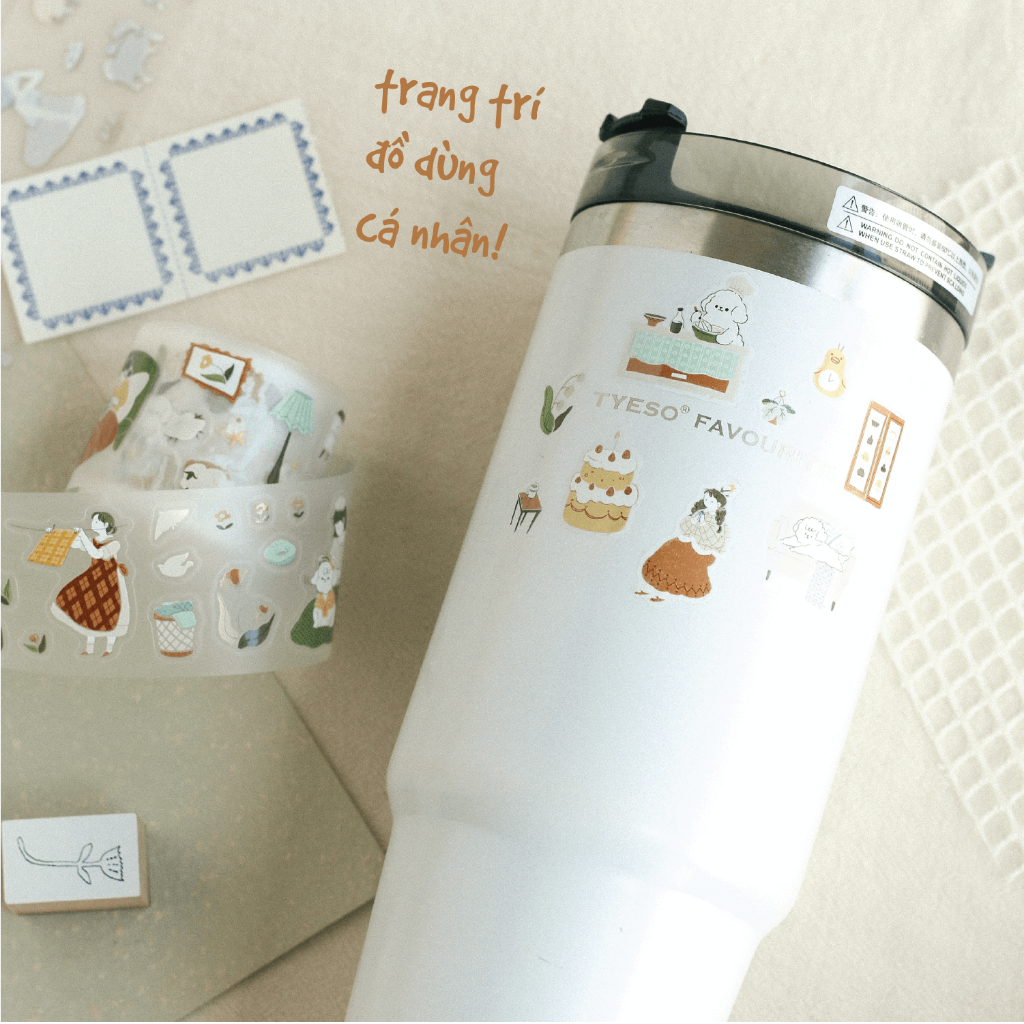 Stickers PET bế sẵn 'Uchi no Wanchan' by teayoushop