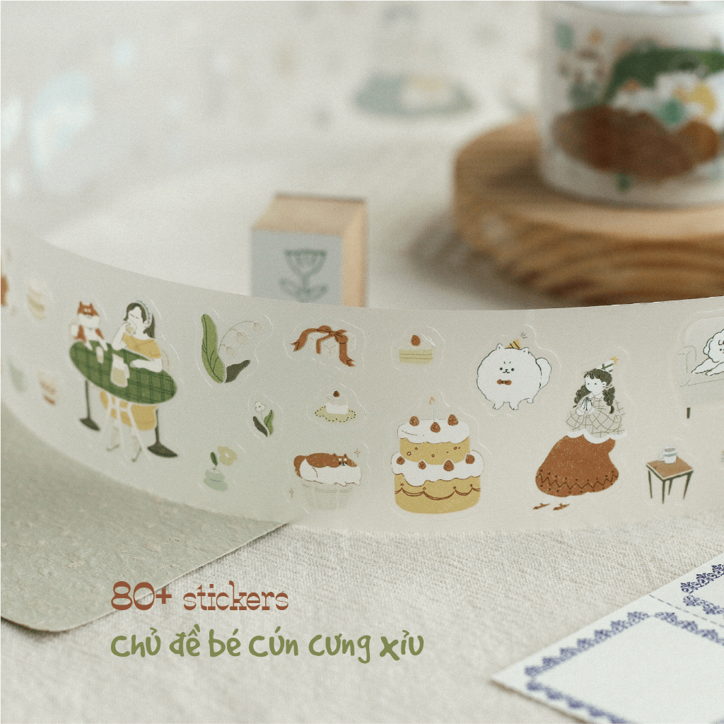 Stickers PET bế sẵn 'Uchi no Wanchan' by teayoushop