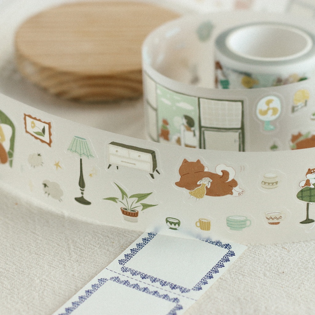 Stickers PET bế sẵn 'Uchi no Wanchan' by teayoushop