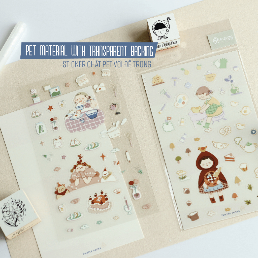 Sticker Palette series | Chất PET | Vân mực nổi by teayoushop