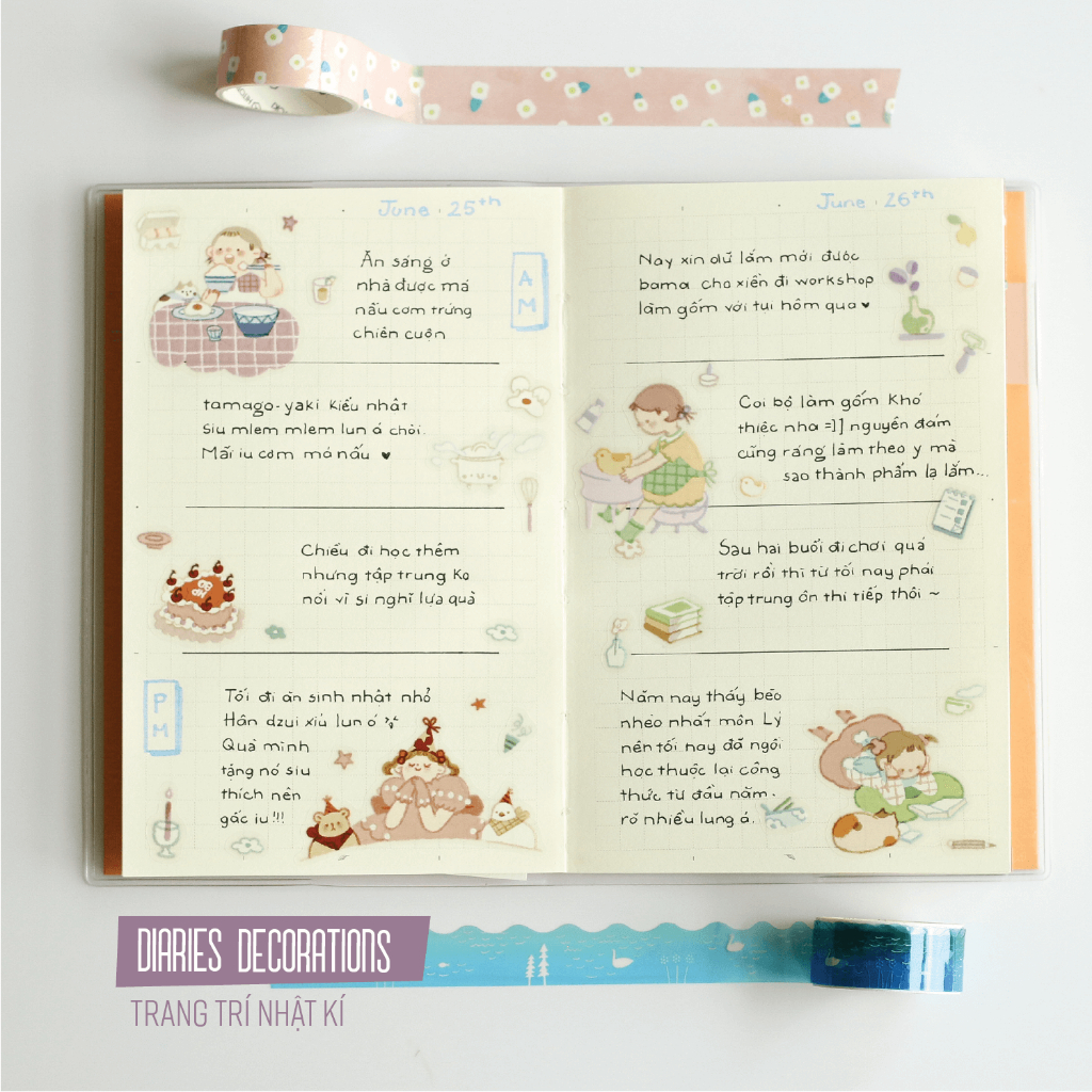 Sticker Palette series | Chất PET | Vân mực nổi by teayoushop