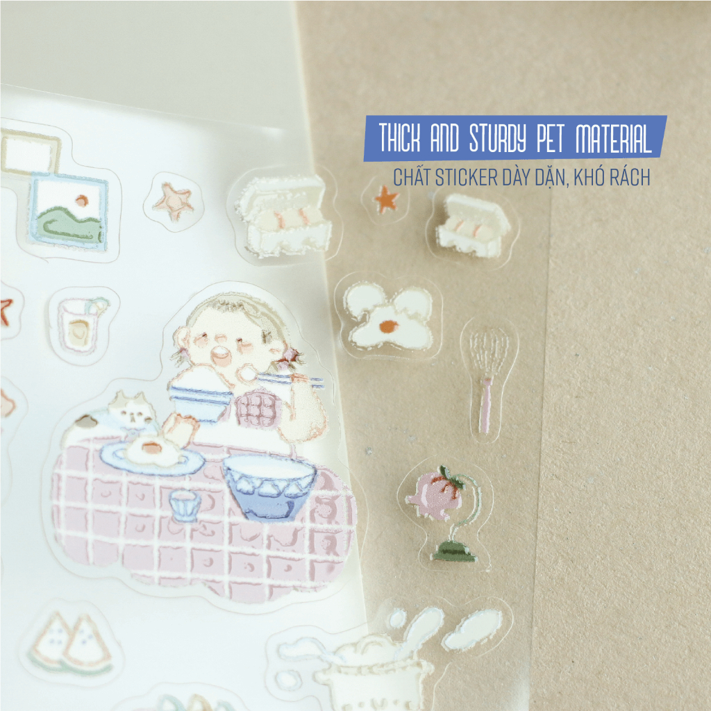 Sticker Palette series | Chất PET | Vân mực nổi by teayoushop