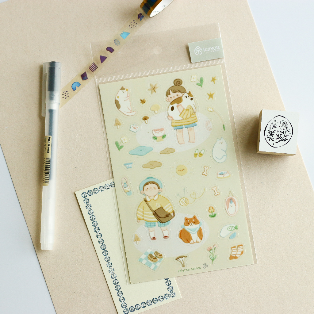 Sticker Palette series | Chất PET | Vân mực nổi by teayoushop