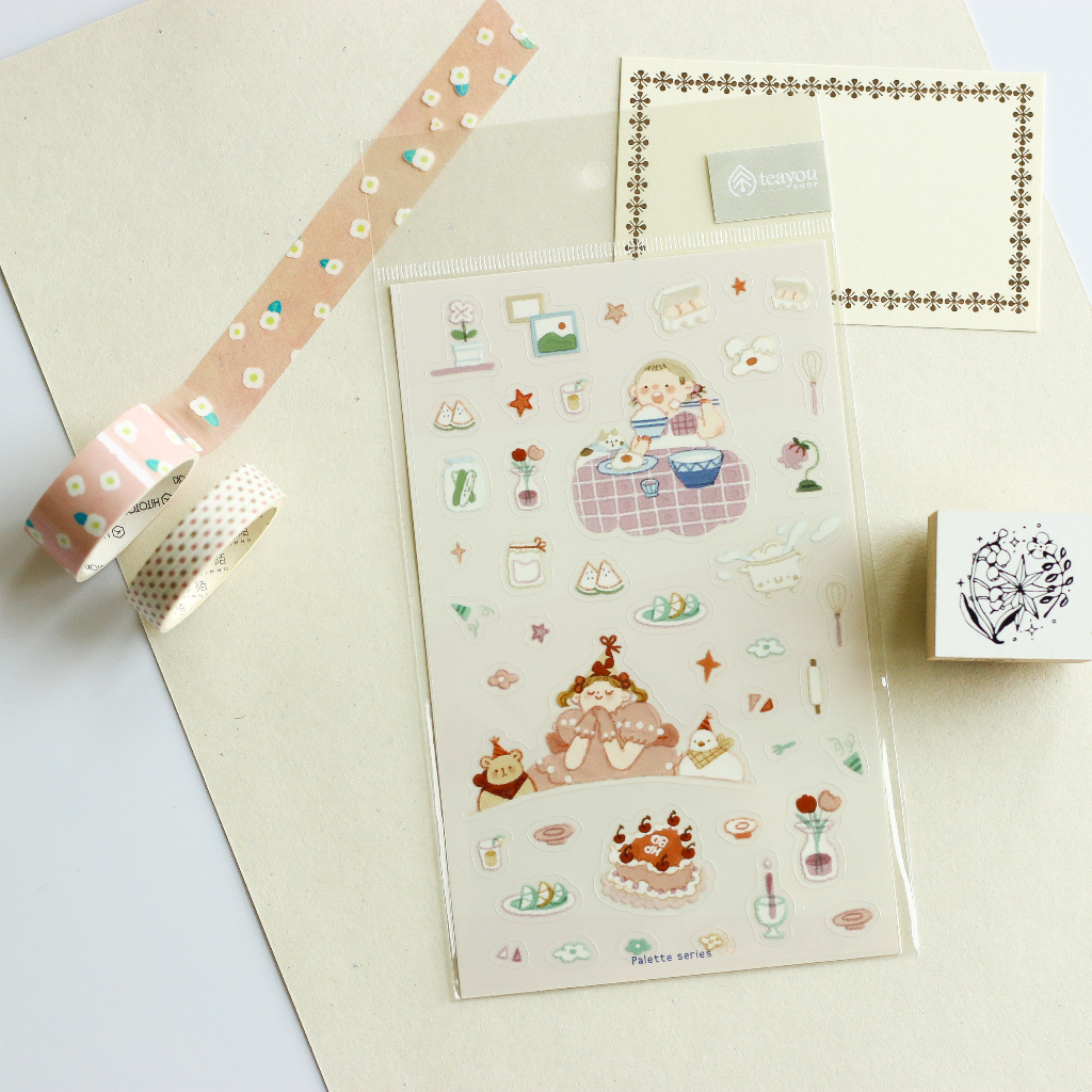 Sticker Palette series | Chất PET | Vân mực nổi by teayoushop