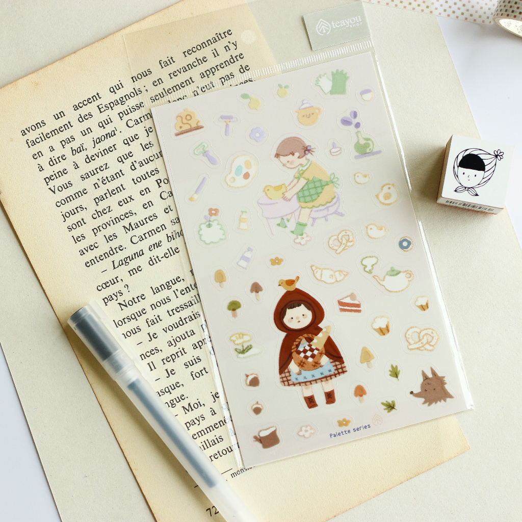 Sticker Palette series | Chất PET | Vân mực nổi by teayoushop