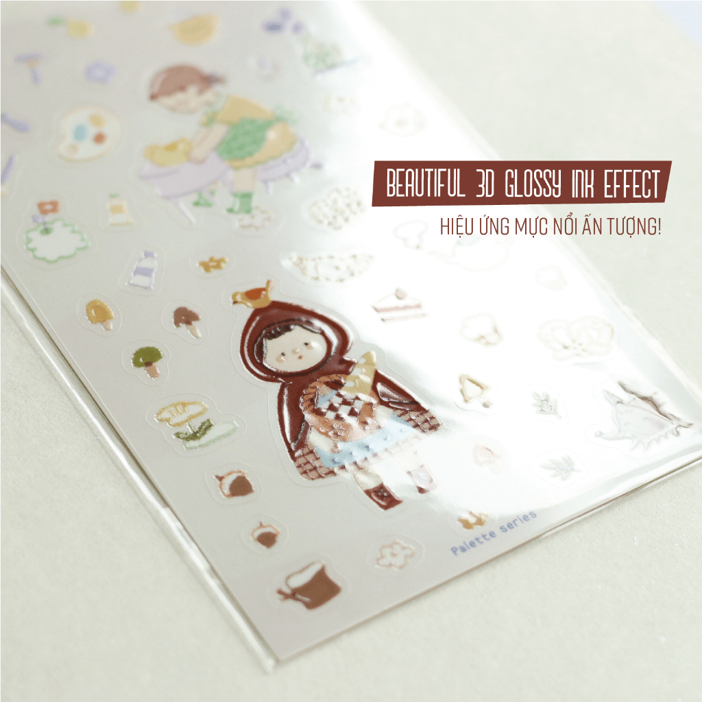 Sticker Palette series | Chất PET | Vân mực nổi by teayoushop