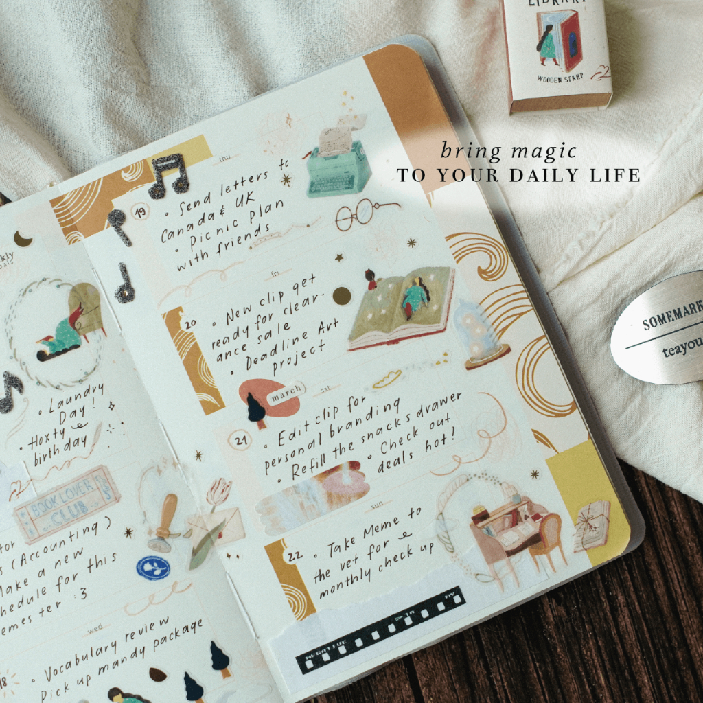 PET Tape Stickers - hình dán bế sẵn 'The Enchanted Library' by teayoushop