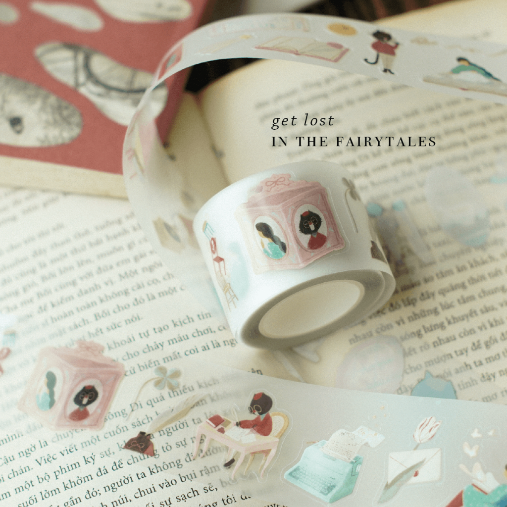 PET Tape Stickers - hình dán bế sẵn 'The Enchanted Library' by teayoushop