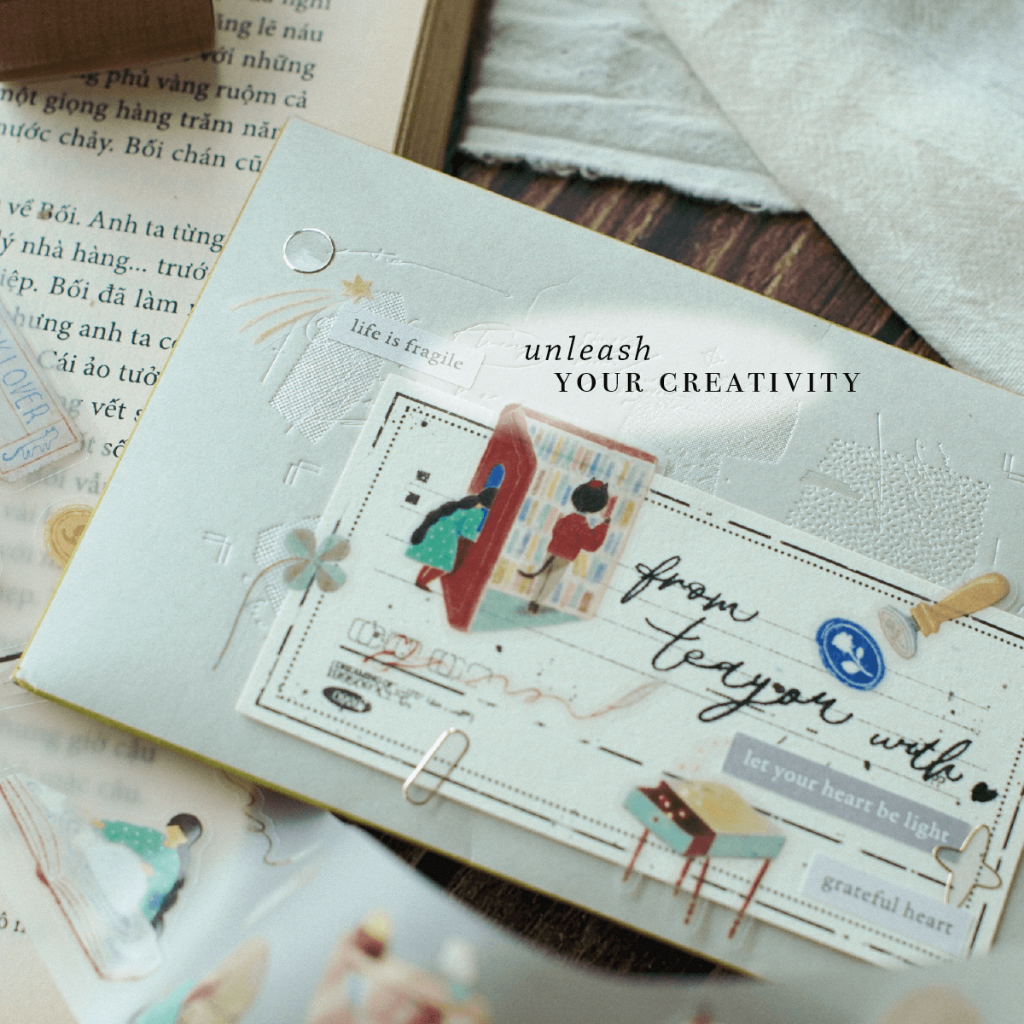 PET Tape Stickers - hình dán bế sẵn 'The Enchanted Library' by teayoushop