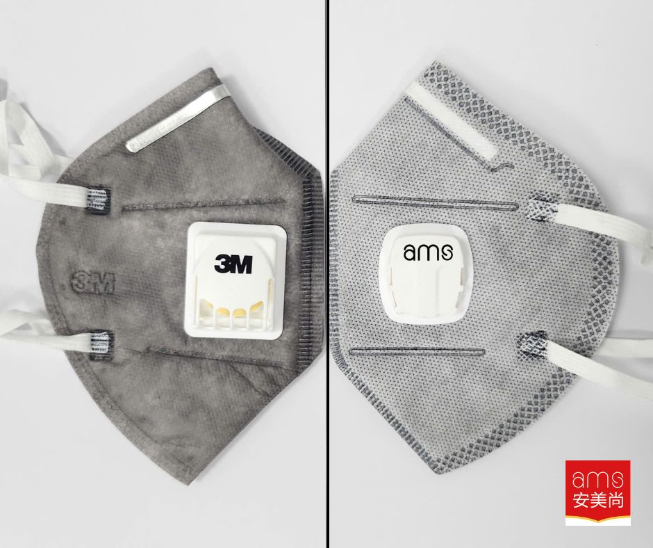 So sánh khẩu trang lọc bụi KN95 của thương hiệu AMS và 3M