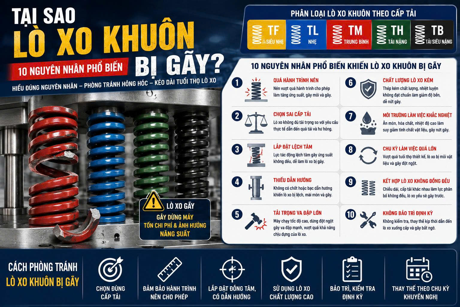 Tại Sao Lò Xo Khuôn Bị Gãy? 10 Nguyên Nhân Phổ Biến Và Cách Nhận Biết