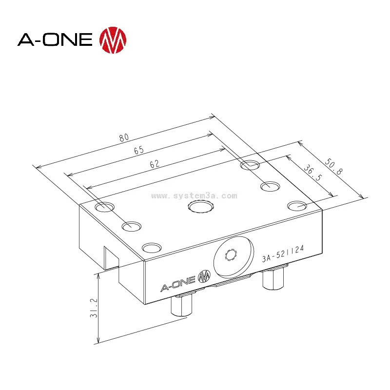 Bản vẽ Holder điện cực bằng thép A-ONE 3A-521124 Steel Holder