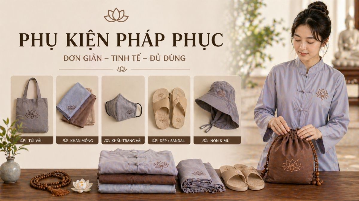 Phụ kiện đi cùng pháp phục: Đơn giản mà tinh tế, đủ dùng mà không phô trương