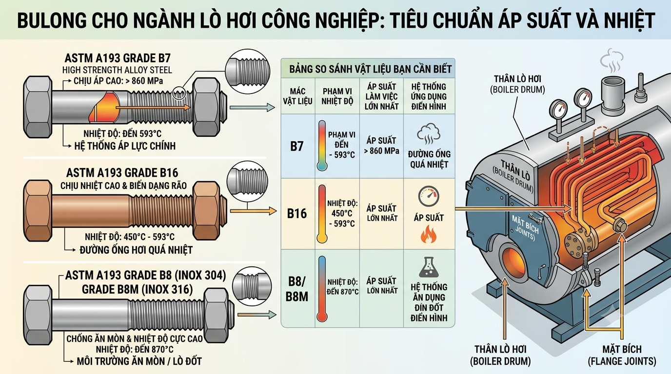 Bulong Cho Ngành Lò Hơi Công Nghiệp: Tiêu Chuẩn Áp Suất Và Nhiệt Độ
