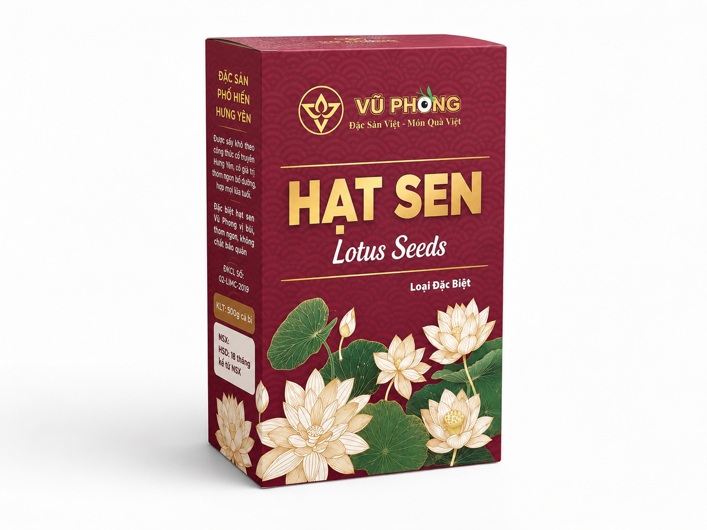Hạt Sen Khô Vũ Phong hộp 500gram
