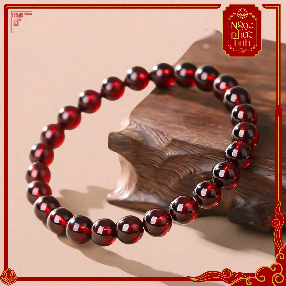Vòng Tay Đá Hồng Ngọc 6mm