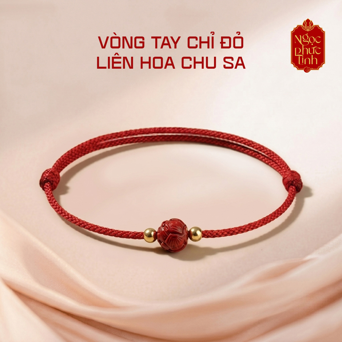 Vòng Tay Chỉ Đỏ Liên Hoa Chu Sa