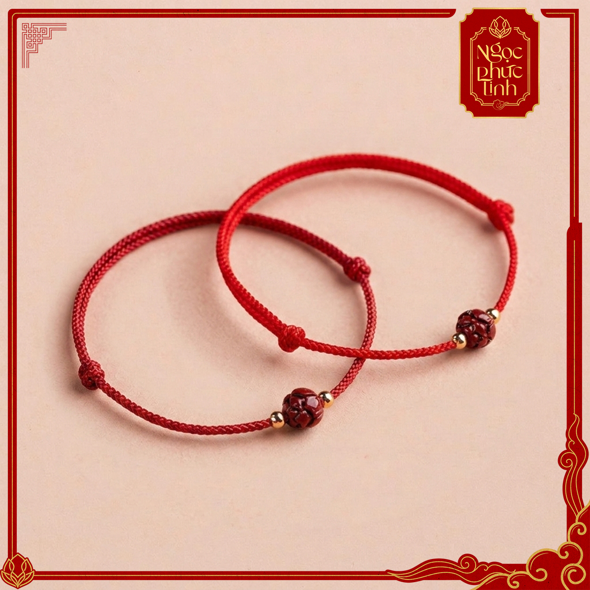 Vòng Tay Chỉ Đỏ Liên Hoa Chu Sa