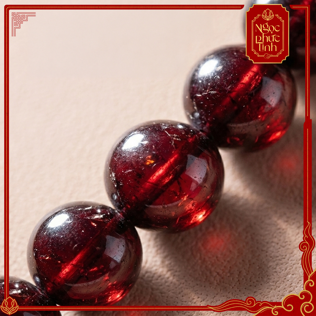 Vòng Tay Đá Hồng Ngọc 6mm