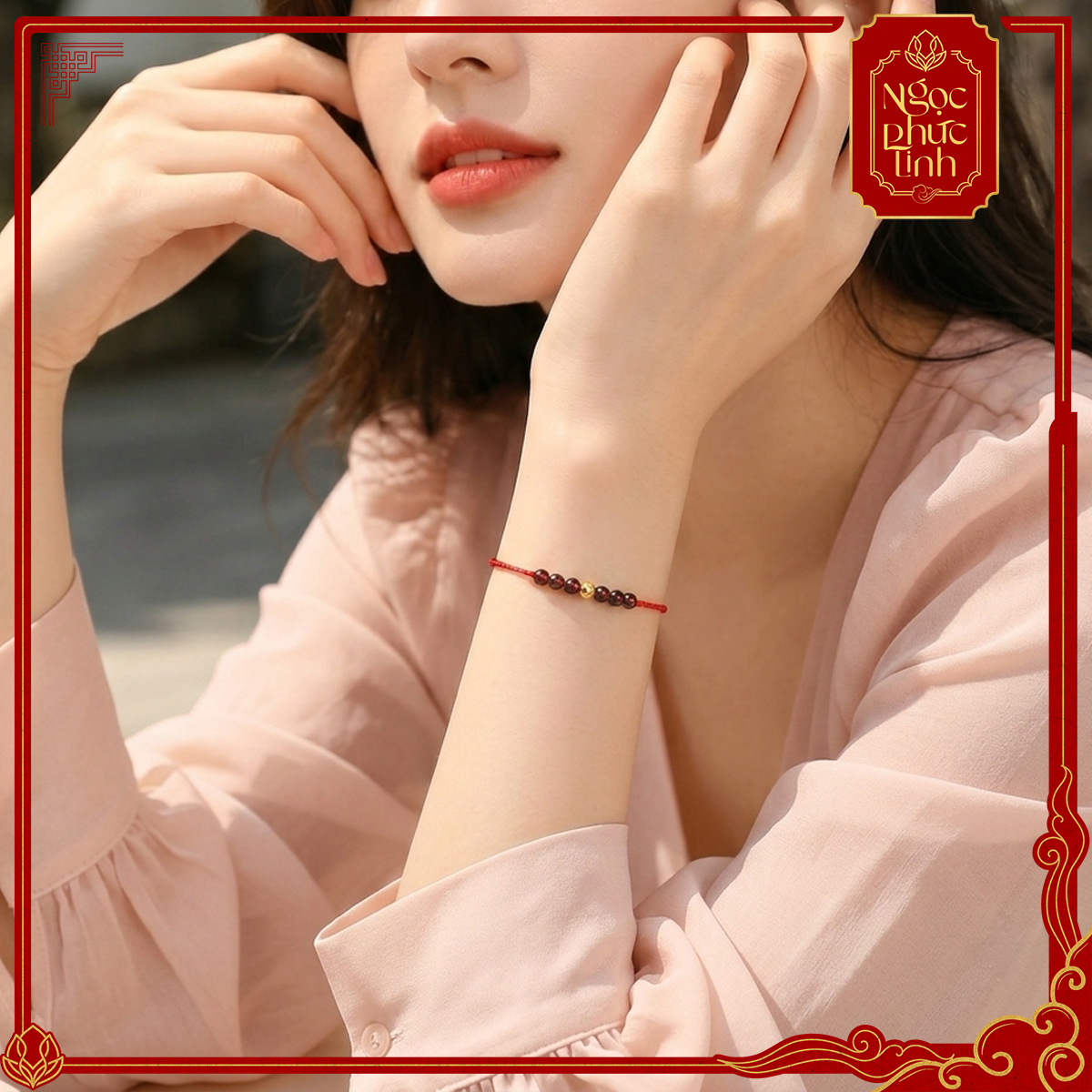 Vòng Tay Chỉ Đỏ Hồng Ngọc Lựu
