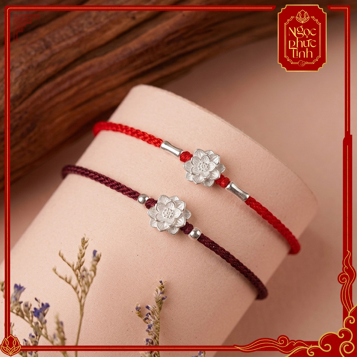 Vòng Tay Chỉ Đỏ Trúc Tâm Hoa
