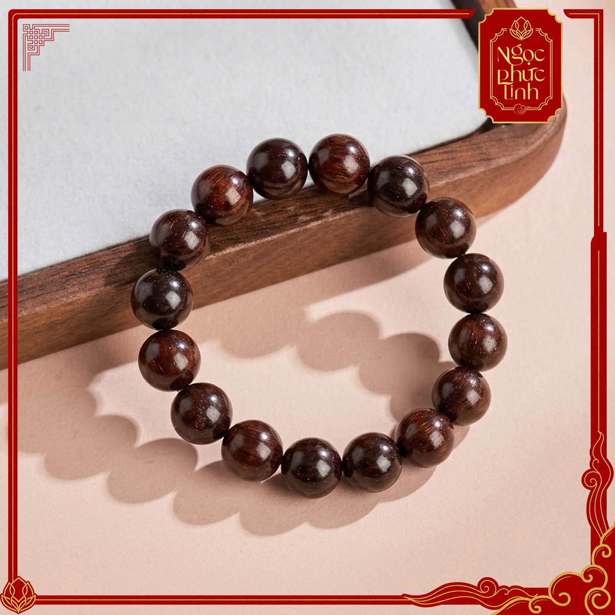Vòng Tay Gỗ Tử Đàn Tự Nhiên - 10mm