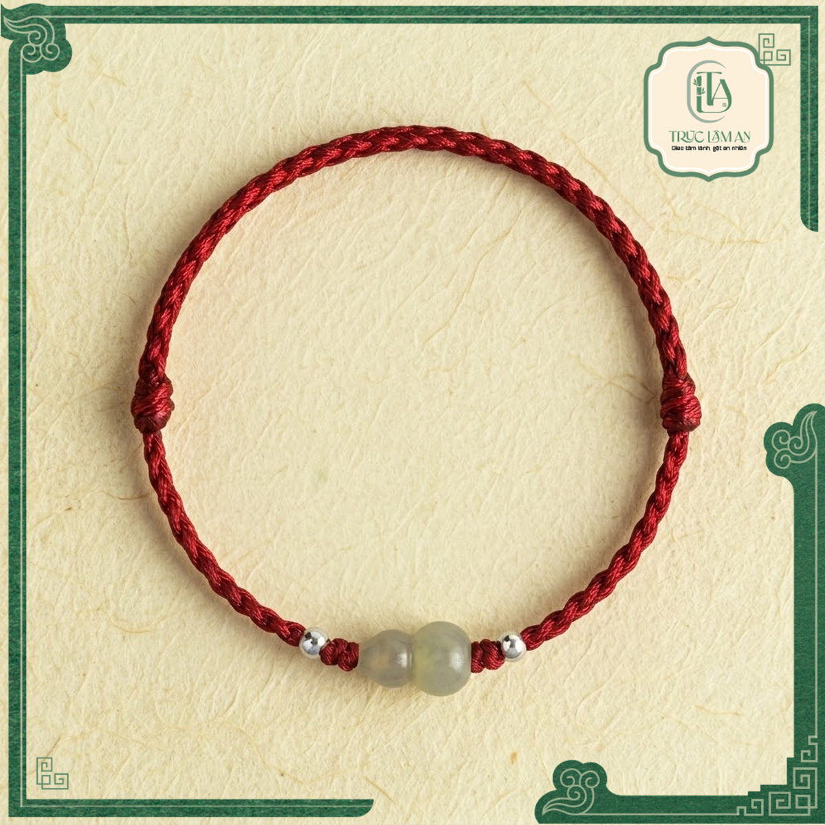 Chỉ Đỏ Hồ Lô Ngọc Bích - Đỏ Đậm (Có Hộp)