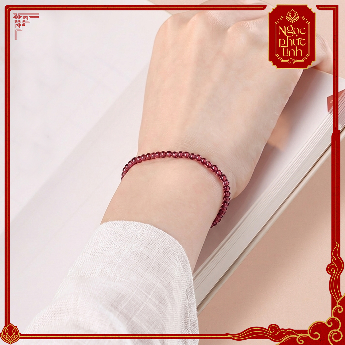 Vòng Tay Đá Hồng Ngọc 6mm