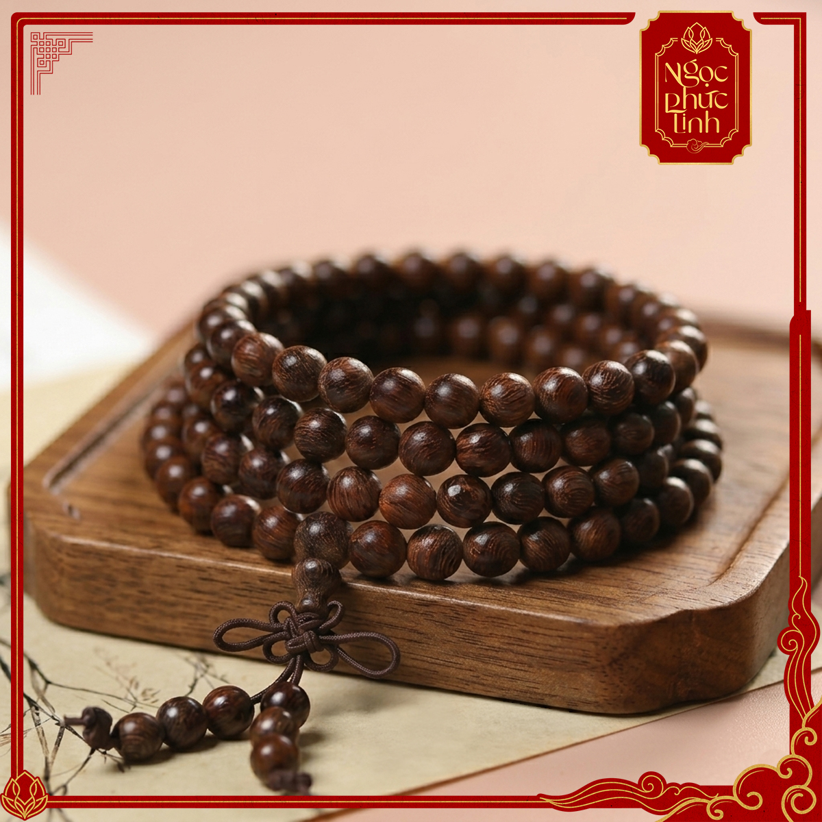 Chuỗi 108 Gỗ Đàn Hương Đỏ - 6mm