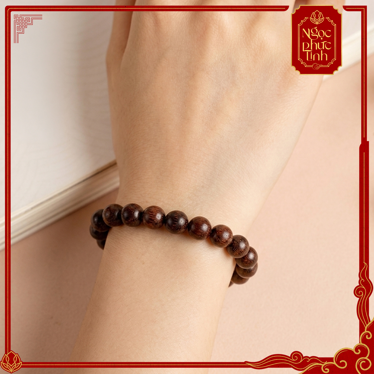 Vòng Tay Gỗ Tử Đàn Tự Nhiên - 12mm