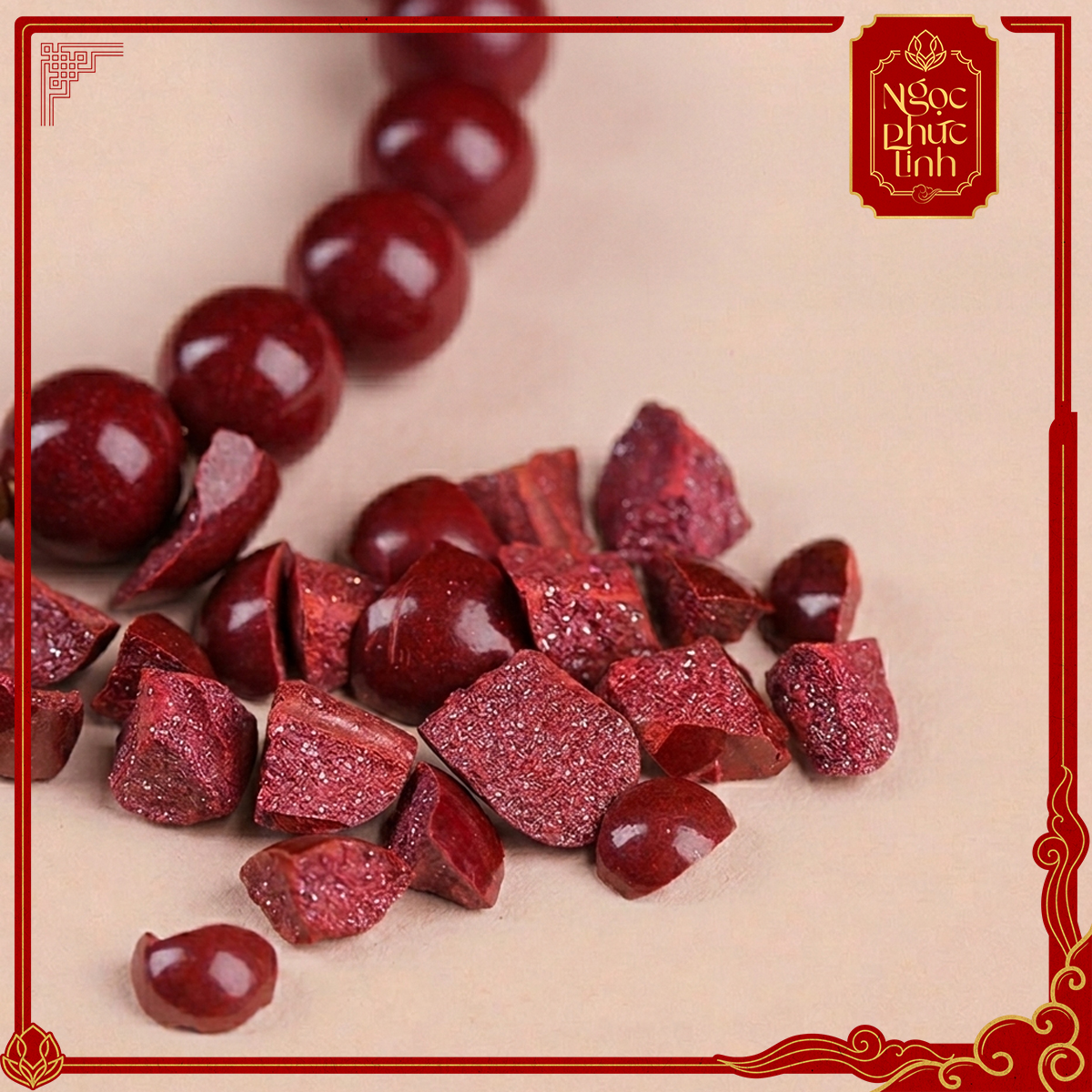 Vòng Tay Đá Chu Sa Tự Nhiên - 6mm