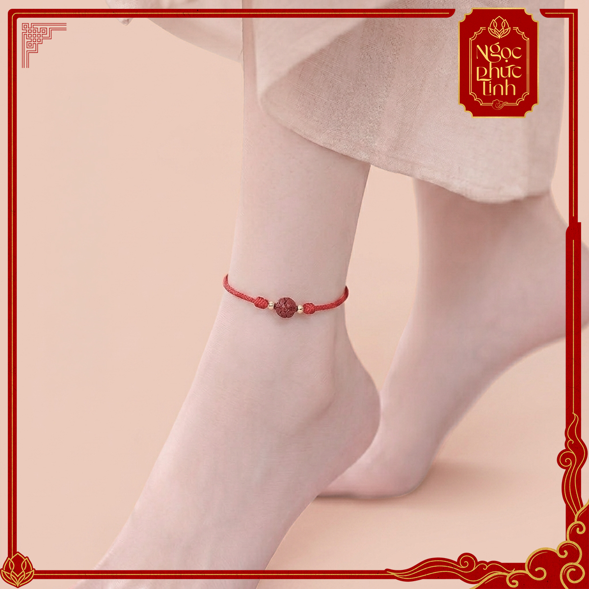 Vòng Tay Chỉ Đỏ Liên Hoa Chu Sa