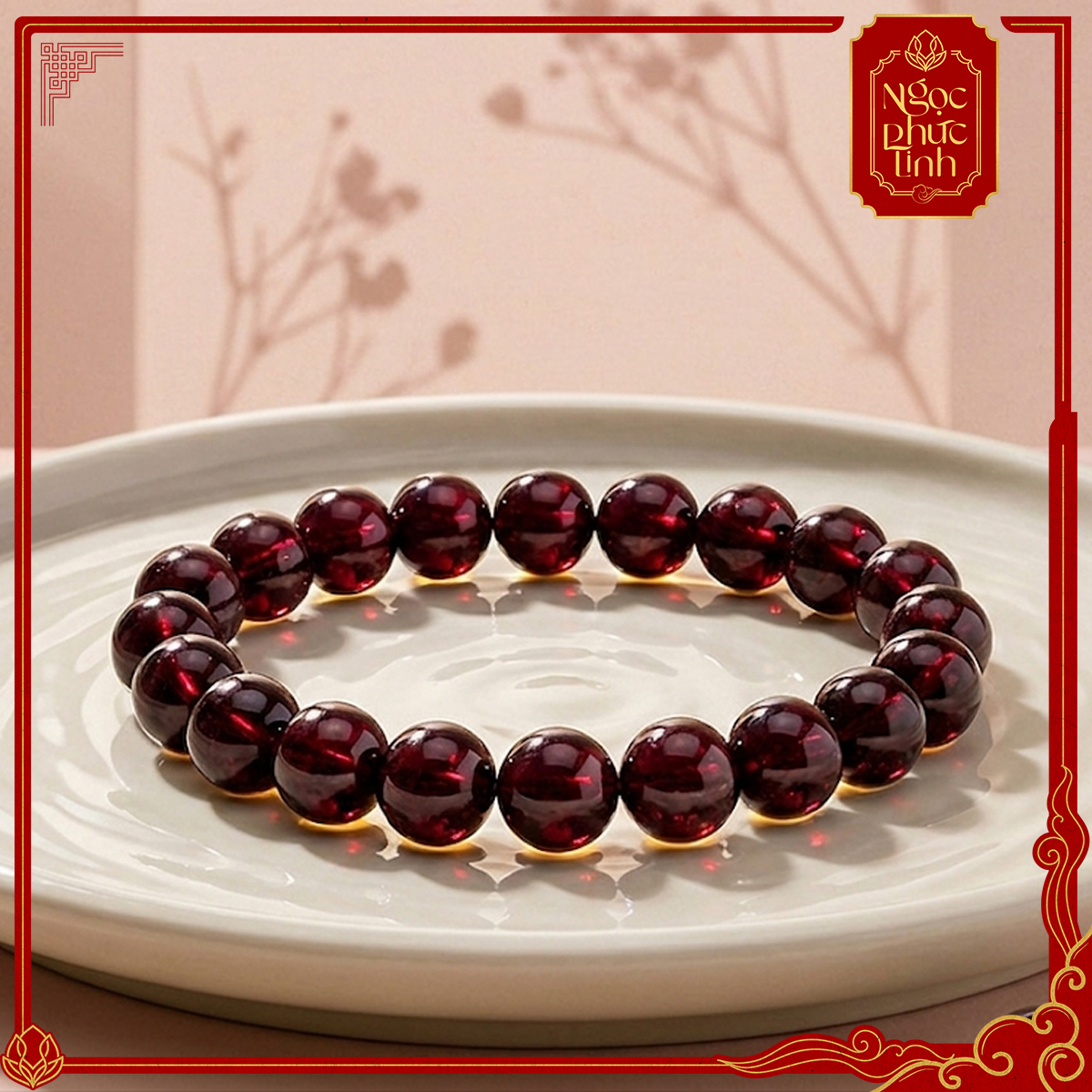 Vòng Tay Đá Hồng Ngọc 6mm