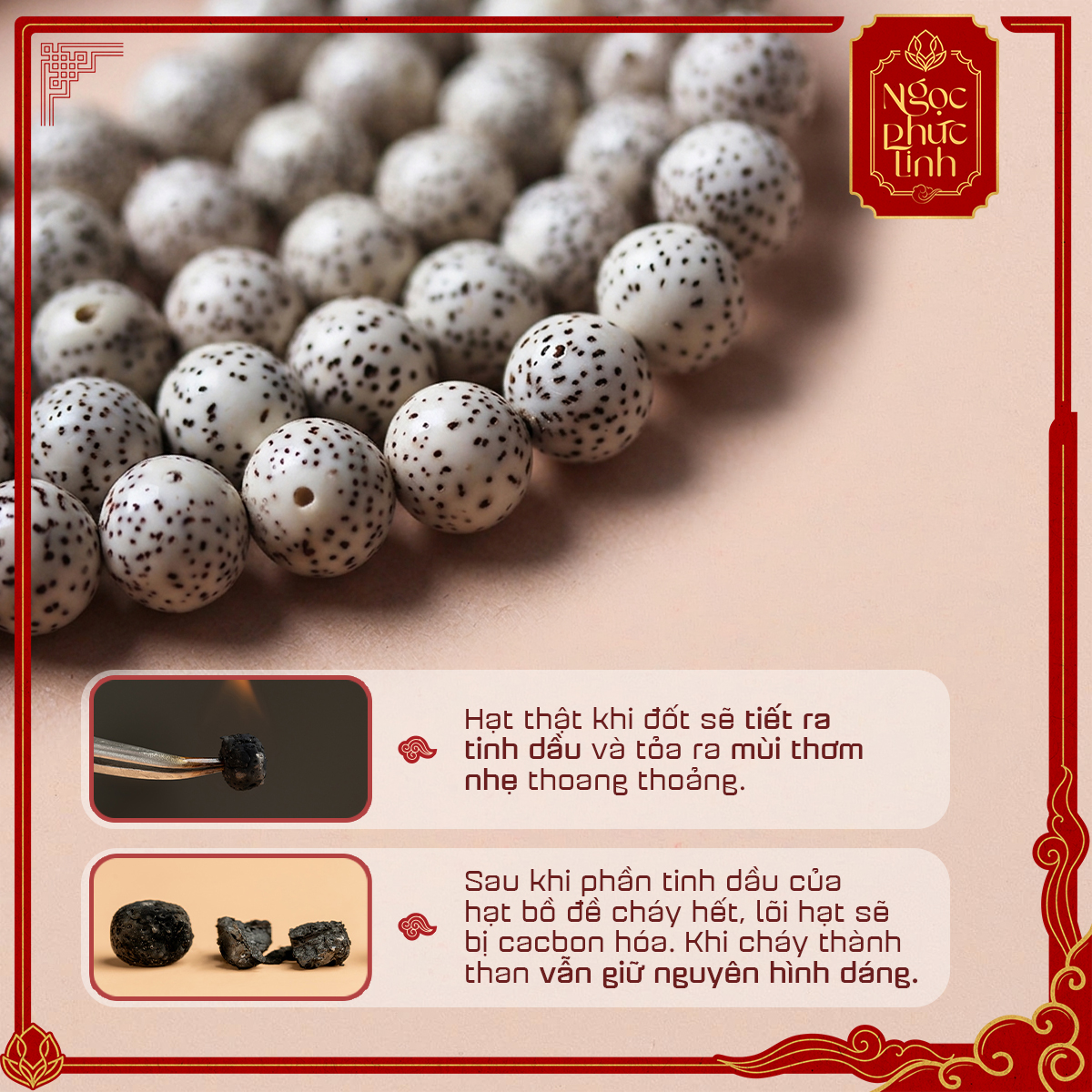 Vòng Tay Bồ Đề Tinh Nguyệt Tự Nhiên - 10mm