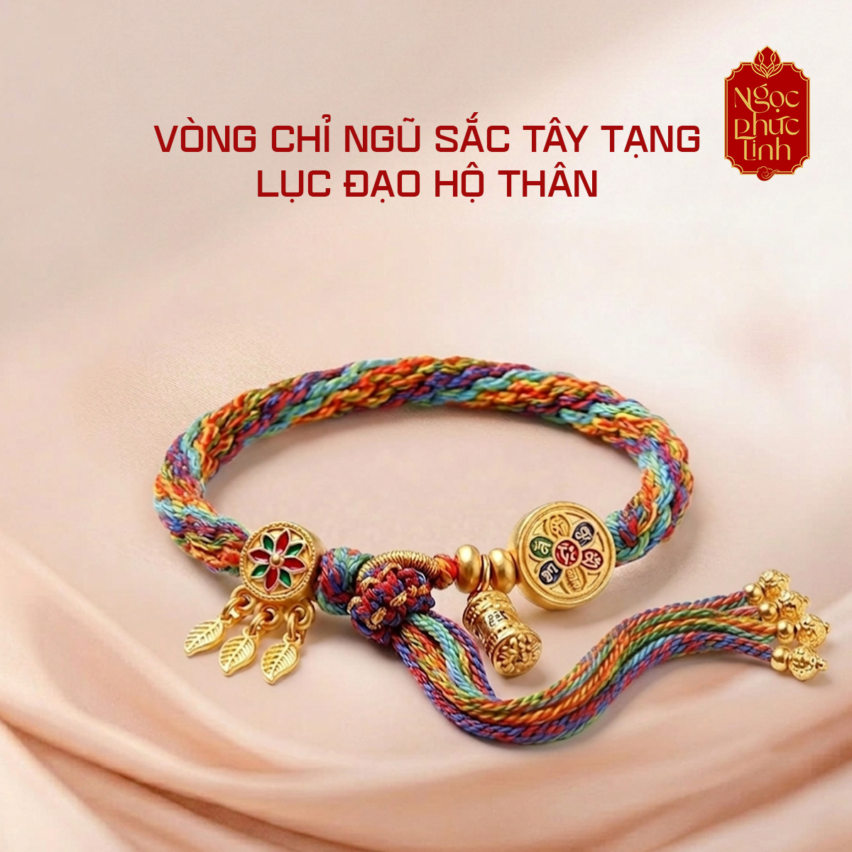 Vòng Tay Chỉ Ngũ Sắc Tây Tạng Lục Đạo Hộ Thân