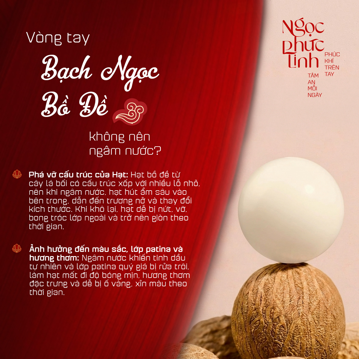 Vòng Tay Bạch Ngọc Bồ Đề Trắng Lu 8mm