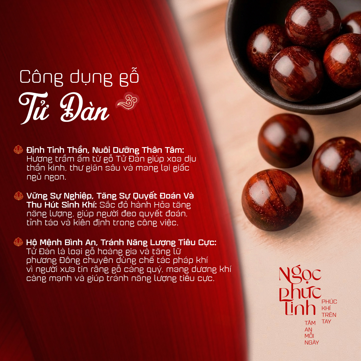 Vòng Tay Gỗ Tử Đàn Hồ Lô Kim Phúc - 8mm