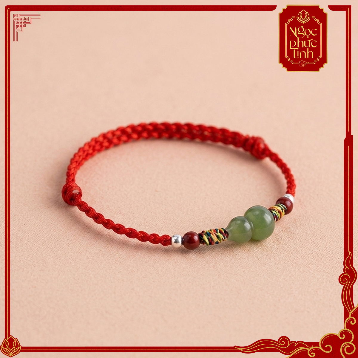 Vòng Tay Chỉ Đỏ Hồ Lô Ngọc Bích