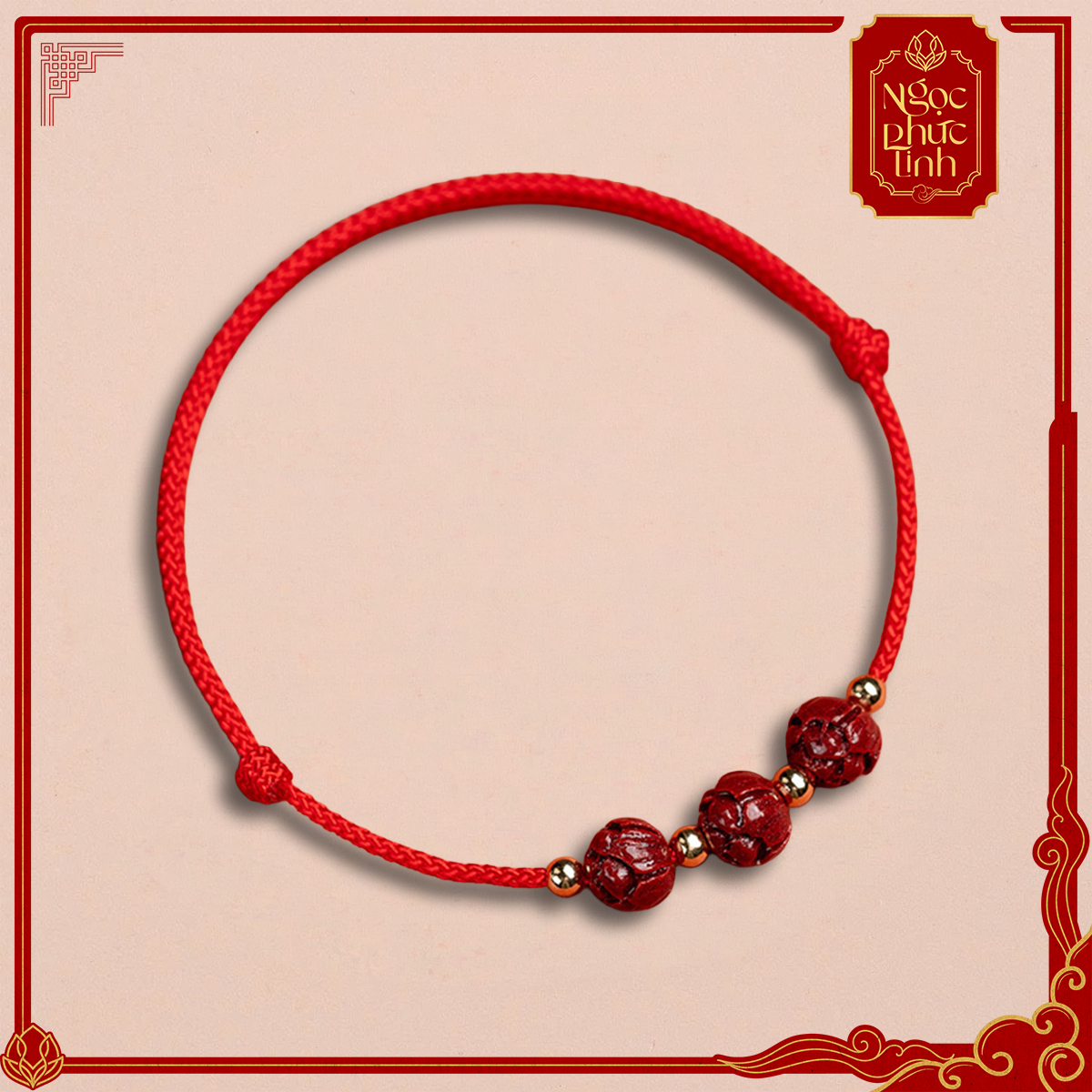 Vòng Tay Chỉ Đỏ Liên Hoa Chu Sa