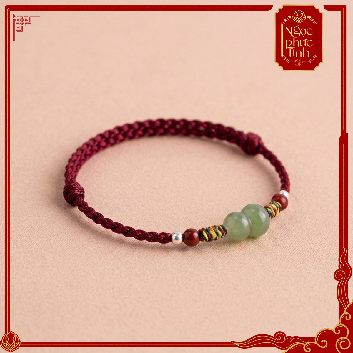 Vòng Tay Chỉ Đỏ Hồ Lô Ngọc Bích