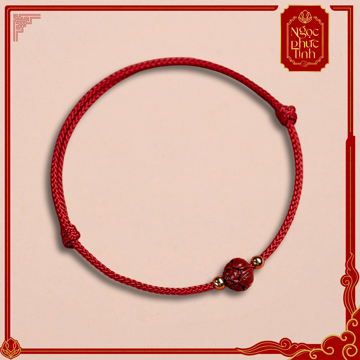 Vòng Tay Chỉ Đỏ Liên Hoa Chu Sa