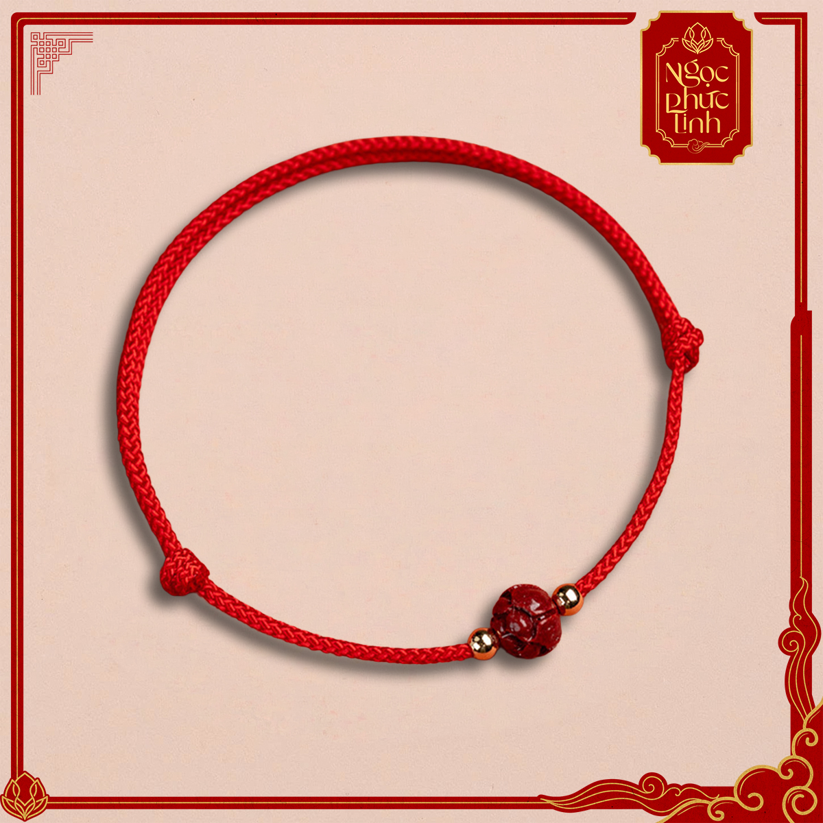 Vòng Tay Chỉ Đỏ Liên Hoa Chu Sa